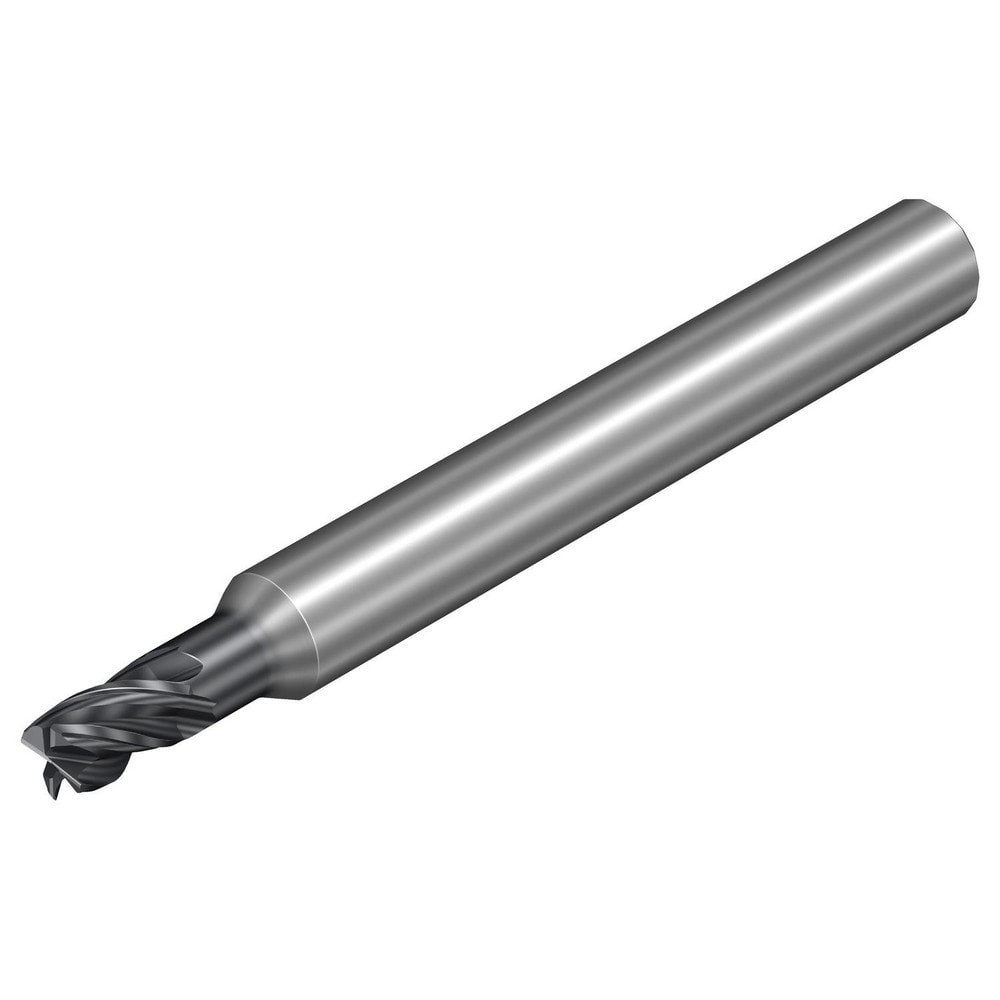 Corner Chamfer End Mill: 4 mm Dia, 6 mm LOC, 4 Flutes, 0.13 mm Chamfer Width, Solid Carbide