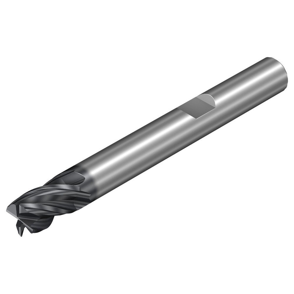 Corner Chamfer End Mill: 8 mm Dia, 12 mm LOC, 4 Flutes, 0.2 mm Chamfer Width, Solid Carbide