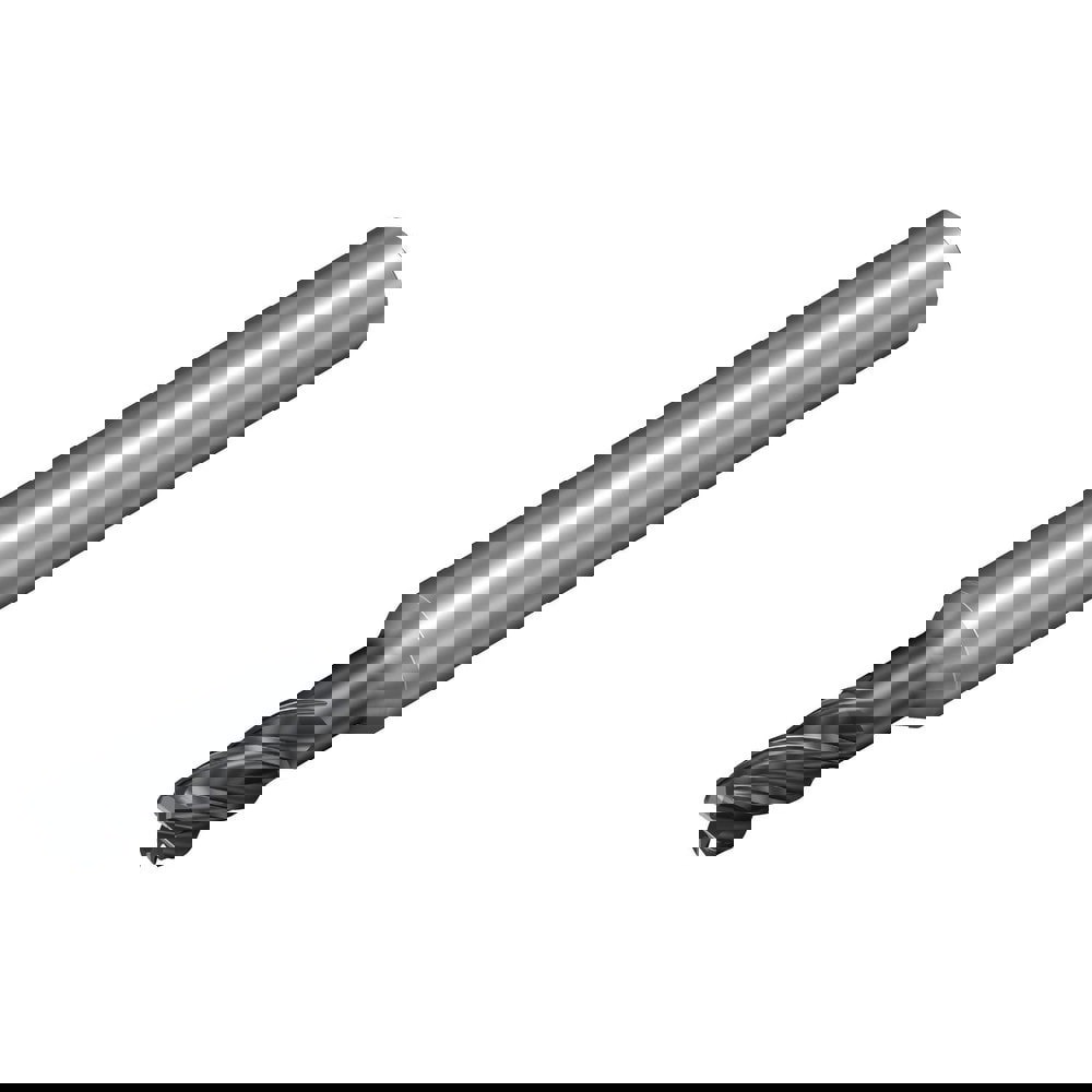 Corner Radius End Mill: 2.00 mm Dia, 4.00 mm LOC, 0.20 mm Radius, 4 Flute, Solid Carbide