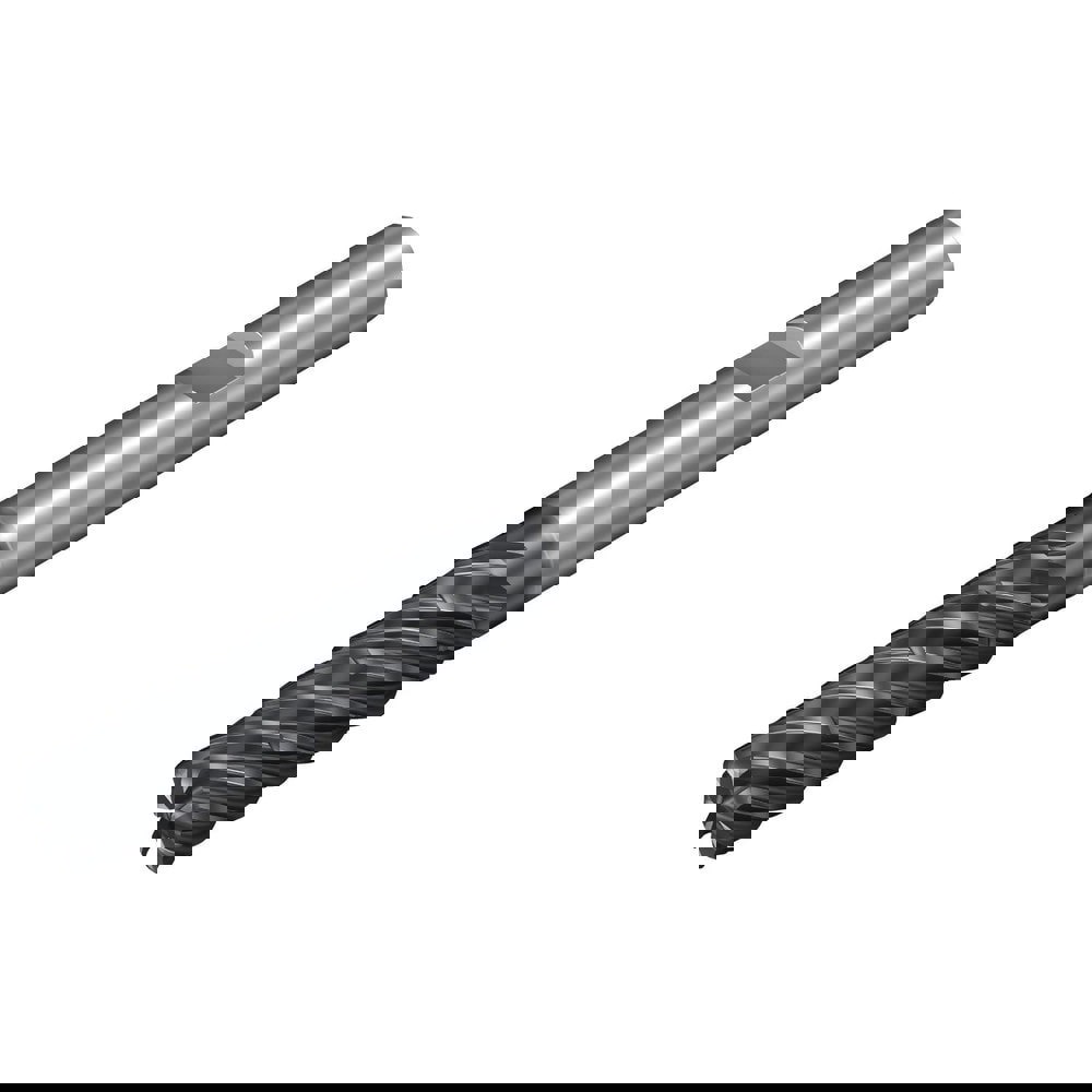 Corner Radius End Mill: 25.00 mm Dia, 100.00 mm LOC, 4.00 mm Radius, 7 Flute, Solid Carbide