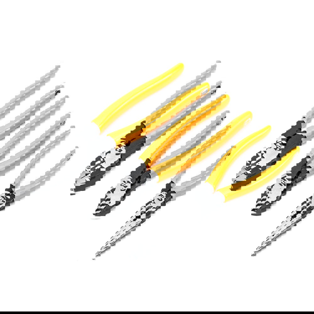 Plier Sets; Plier Type Included: Linesman Diagonal Cutting Long Nose ; Set Type: Plier Set ; Container Type: Carded ; Overall Length: 9.1 ; Insulated: No ; Tether Style: Not Tether Capable