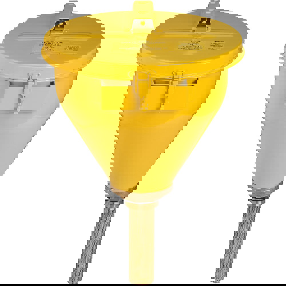 Drum Funnels & Funnel Covers; Type: Drum Funnel; Compatible Drum/Pail Capacity (Gal.): 30.00; 55.00; Diameter (Decimal Inch): 10.7500; Diameter (Inch): 10.75; Height (Inch): 10; Height (Decimal Inch): 10.000000; Arrester/Tube Length (Inch): 6; Mouth Diame