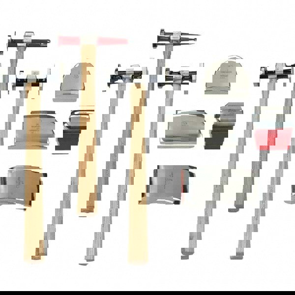 Hammer & Mallet Sets; Type: Hammer; Set Type: Hammer; Number of Pieces: 7; Tether Style: Not Tether Capable; Features: Hickory Handles Are Flame Treated For Reliable Strength; Includes: Blow Mold Case; (3) Hammers: Bumping, Cross Chisel, Shriking; (4) Dol