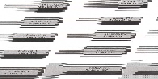 5 Piece Cold Chisel, Center & Pin Punch Set