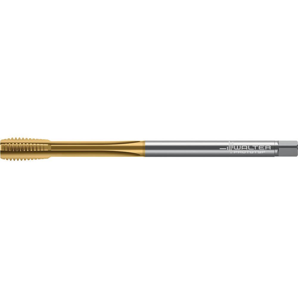 Straight Flute Tap: M33x3.5 M, 4 Flute, Semi-Bottoming Chamfer, 6HX Class of Fit, HSS-E, TiN Finish
