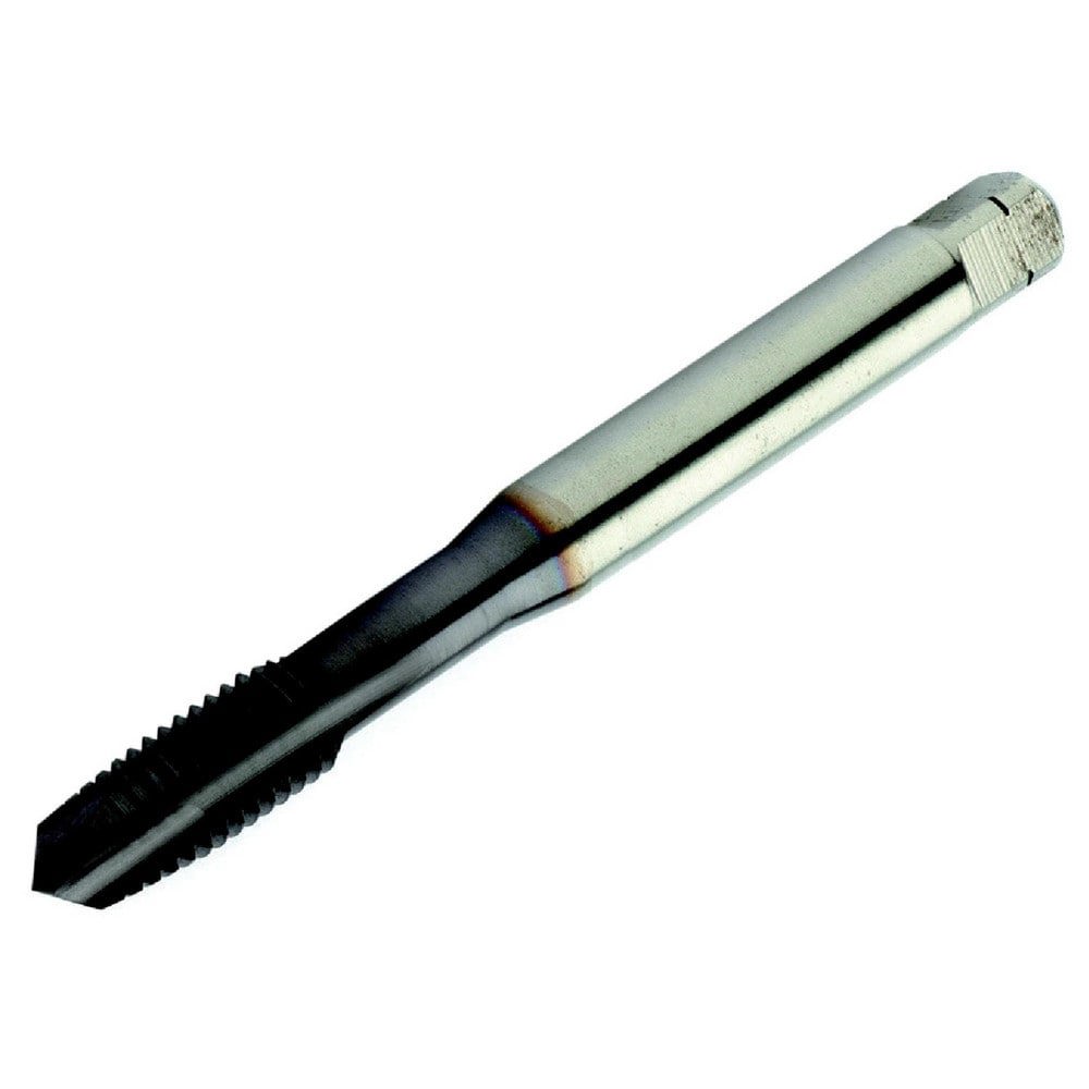 Spiral Point Tap: M8x1.25 Metric, 3 Flutes, Plug, 6H Class of Fit, Powdered Metal, TiAlN Coated