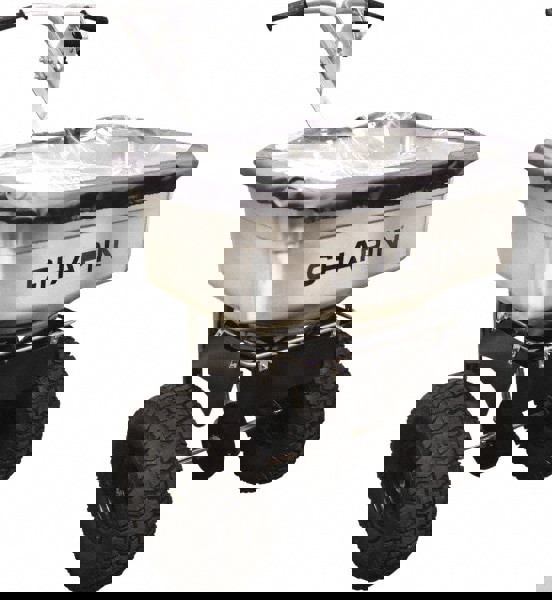 Walk Behind Landscape Spreader: 100 lb Capacity, Stainless Steel Hopper