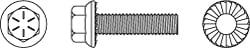 Serrated Flange Bolt: 3/8-16 UNC, 1-3/4