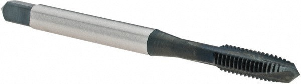 Spiral Point Tap: #10-32, UNF, 3 Flutes, Plug, 2B, Vanadium High Speed Steel, Oxide Finish