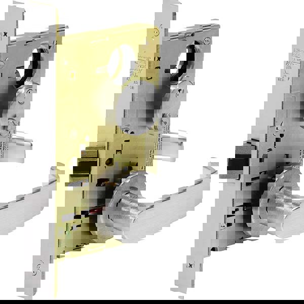 Lever Locksets; Type: Privacy; Door Thickness: 1-3/4; Key Type: Conventional; Back Set: 2-3/4; For Use With: Commercial Doors; Finish/Coating: Satin Chrome; Material: Steel; Material: Steel; Door Thickness: 1-3/4; Lockset Grade: Grade 1; Performance: Heav