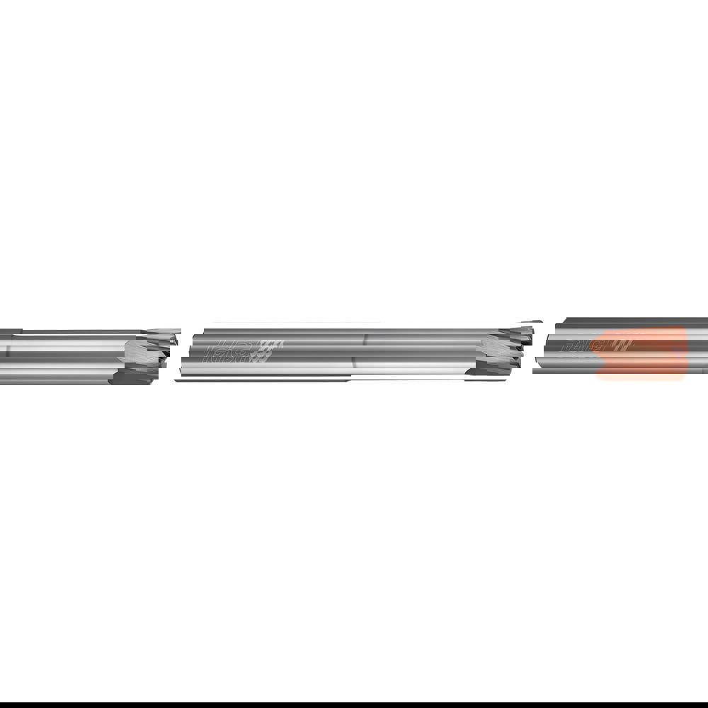 High-Feed End Mills; Mill Diameter (Inch): 1/8 ; Mill Diameter (Decimal Inch): 0.1250 ; Program Radius (Decimal Inch): 0.0157 ; Number of Flutes: 4 ; Material: Solid Carbide ; Finish/Coating: Tplus