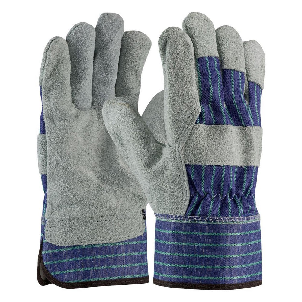 Work Gloves: PiP 82-7563, Size Large, Split Cowhide Leather & Leather Palm Lined, Split Cowhide & Leather Palm, General Purpose