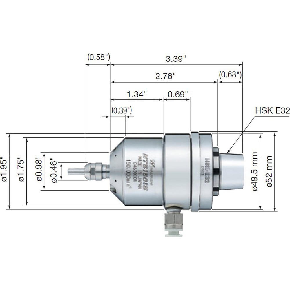 Pneumatic High-Speed Spindles; Max Tool Mounting Depth: .97 ; Operating Pressure Range (psi): 44-101 ; Automatic Tool Changeable: No ; Air Turbine: Yes