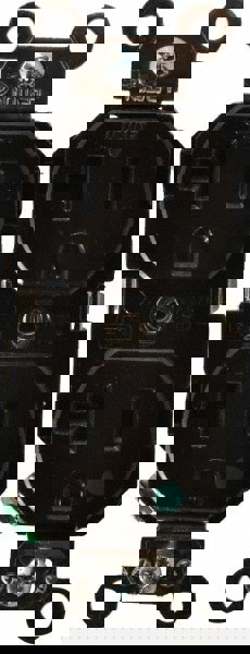 Straight Blade Duplex Receptacle: NEMA 5-20R, 20 Amps, Self-Grounding