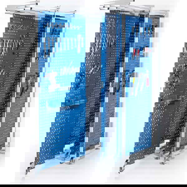 Peg Boards; Board Type: Kit ; Number of Panels: 4 ; Material: Epoxy Powder-Coated Steel ; Color: Blue ; Contents: Frame with 4 Panels