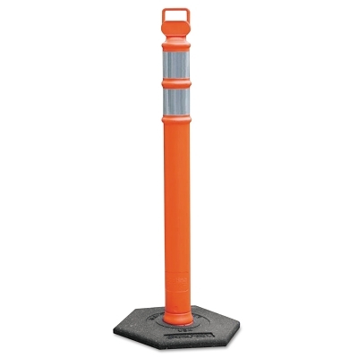 ORANGE DELINEATOR POST W/10LB. BASE PACK
