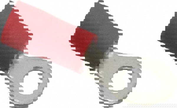 Circular Ring Terminal: Partially Insulated, 22 to 18 AWG, Crimp Connection