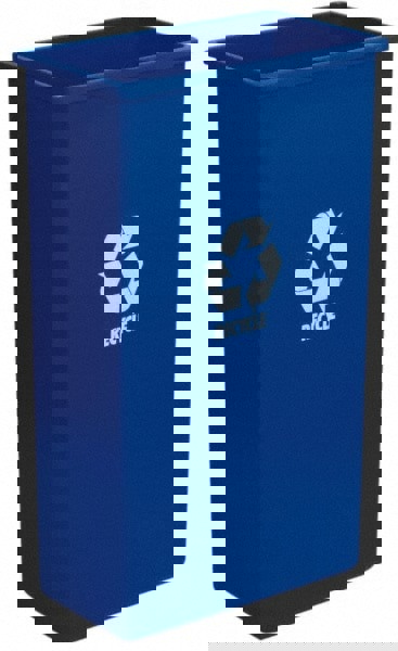 Recycling Container: 23 gal, Rectangle, Blue