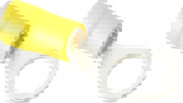 Circular Ring Terminal: Partially Insulated, 12 to 10 AWG, Crimp Connection