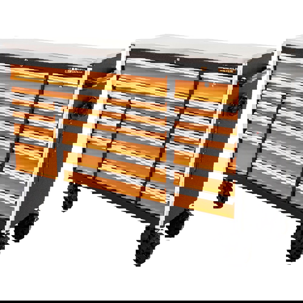 Tool Roller Cabinets; Top Material: Stainless Steel ; Color: Orange; Black ; Overall Depth: 24in ; Overall Height: 47in ; Overall Width: 73 ; Gauge: 16