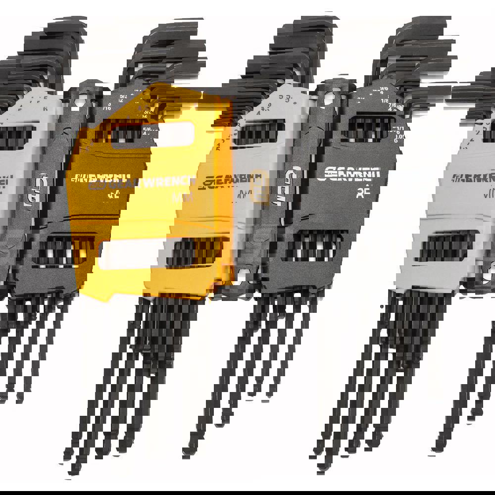 Hex Key Sets; Tool Type: Hex ; Handle Type: L-Handle ; Measurement Type: Metric; SAE ; Hex Size Range (Inch): 0.050 - 3/8 ; Hex Size Range (mm): 1.5 - 10 ; UNSPSC Code: 27111710