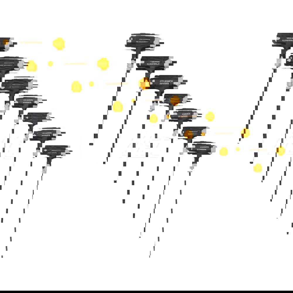 Hex Key Sets; Tool Type: Hex ; Handle Type: T-Handle ; Measurement Type: SAE ; Hex Size Range (Inch): 3/32 - 1/4 ; UNSPSC Code: 27111710