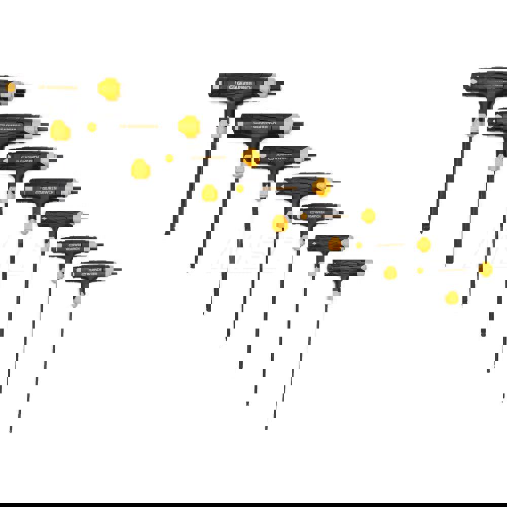 Hex Key Sets; Tool Type: Hex ; Handle Type: T-Handle ; Measurement Type: Metric ; Hex Size Range (mm): 2.5 - 10 ; UNSPSC Code: 27111710
