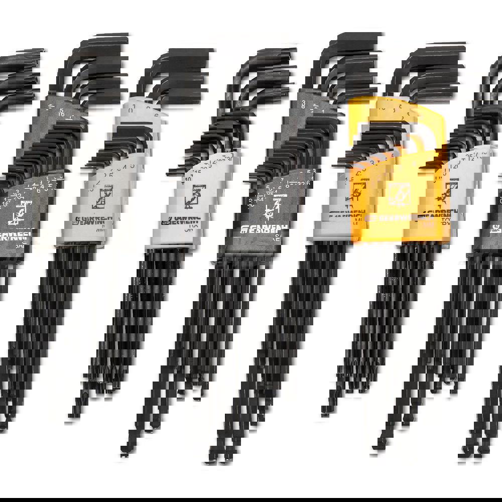 Hex Key Sets; Tool Type: Hex ; Handle Type: L-Handle ; Measurement Type: Metric; SAE; Torx ; Hex Size Range (Inch): 0.050 - 3/8 ; Hex Size Range (mm): 1.5 - 10 ; Torx Size Range: T10 - T55