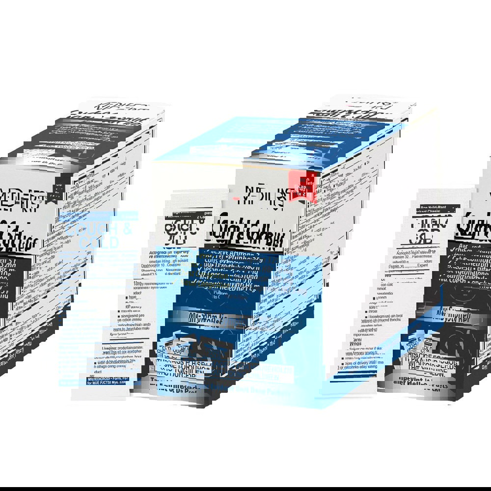 Medicinals; Relief Type: Cold & Allergy Relief; Form: Caplet; Container Type: Box; Type: Box; Features: Dextromethorphan Hbr 10 Mg; Phenylephrine Hcl 5 Mg80 Tablets Per Box (40 Paper Packets X 2 Caplets)