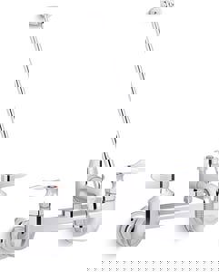 Two Lever Handle Wall Mount Service Faucet in Polished Chrome