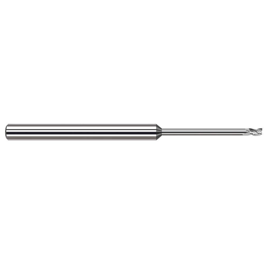 Square End Mill: 3/32'' Dia, 0.139'' LOC, 1/8'' Shank Dia, 2-1/2'' OAL, 3 Flutes, Solid Carbide