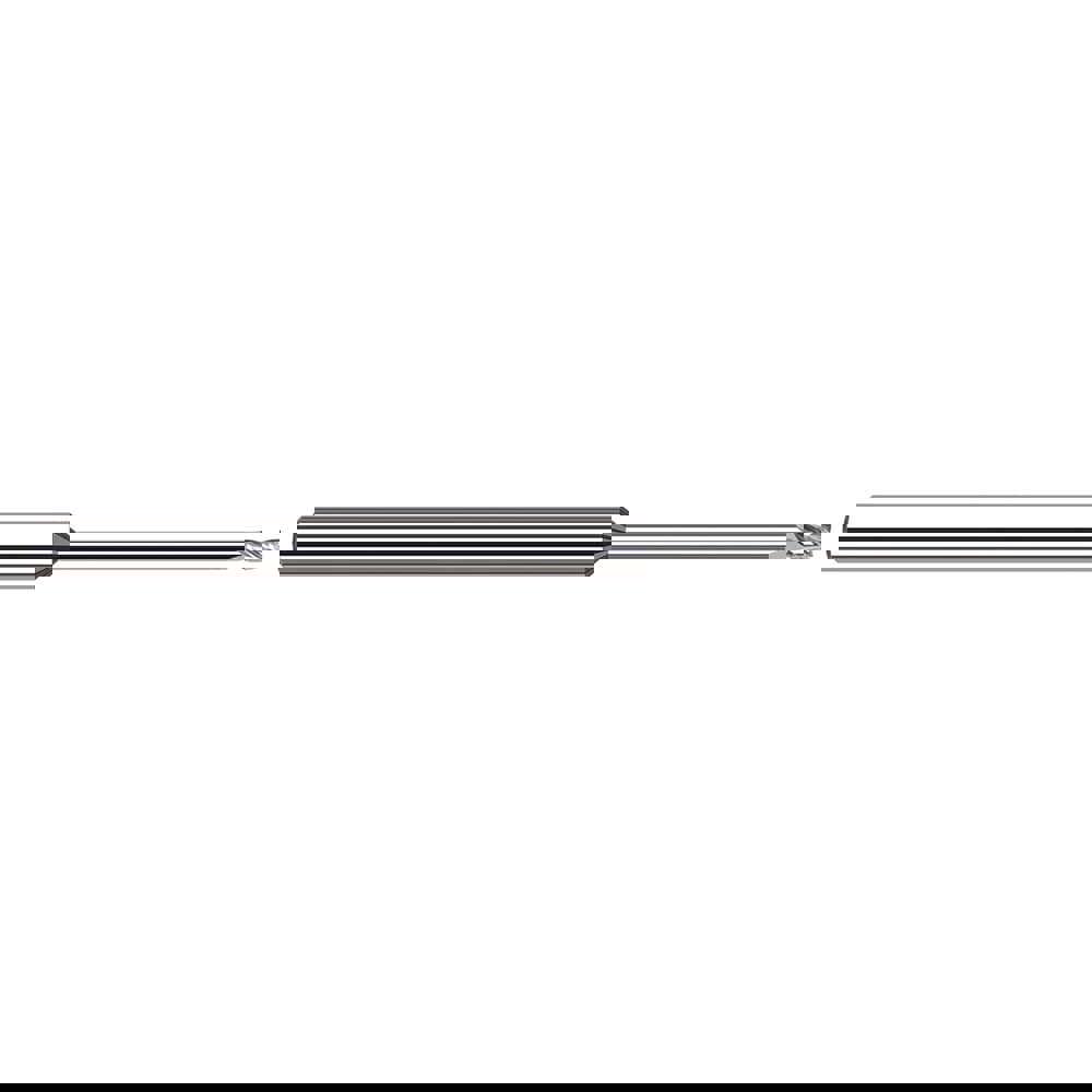 Square End Mill: 1/8'' Dia, 3/16'' LOC, 1/8'' Shank Dia, 3'' OAL, 3 Flutes, Solid Carbide