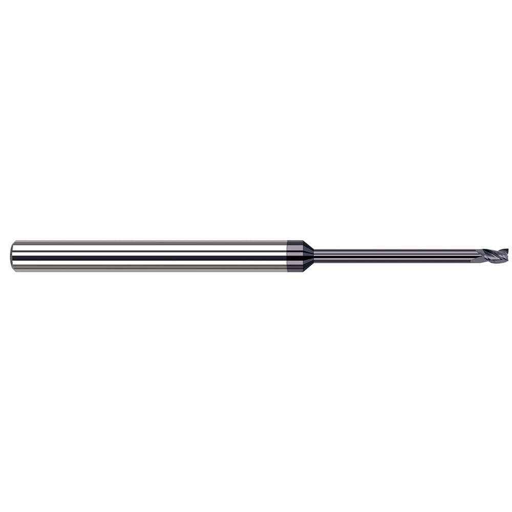 Square End Mill: 1/8'' Dia, 3/16'' LOC, 1/8'' Shank Dia, 3'' OAL, 3 Flutes, Solid Carbide