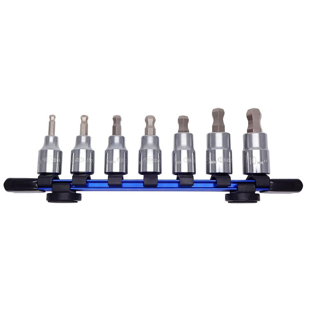 Hex & Torx Bit Socket Sets; Set Type: Ball Hex Bit ; Drive Size: 3/8 ; Minimum Set Hex Size (Metric): 4.0 ; Maximum Set Hex Size (Metric): 10 ; Number Of Pieces: 7 ; Material: Steel