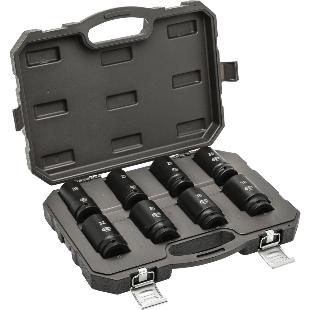 Socket Sets; Set Type: Deep; Impact ; Drive Size: 3/4 ; Minimum Size (mm): 26.00 ; Maximum Size (mm): 38.00 ; Tool Type: Impact Socket ; Material: Chromium-Molybdenum Steel