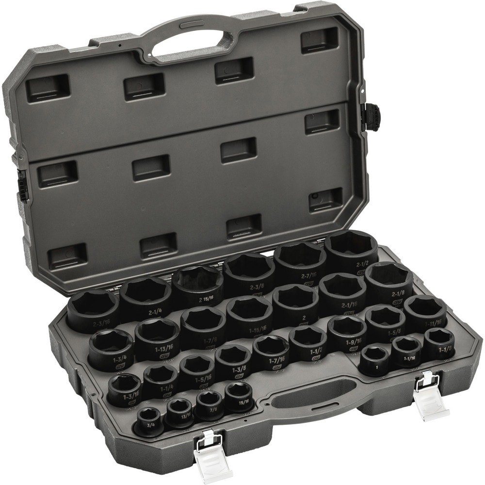 Socket Sets; Set Type: Impact ; Drive Size: 3/4 ; Minimum Size (Inch): 45355 ; Maximum Size (Inch): 1-7/8 ; Tool Type: Impact Socket ; Material: Chromium-Molybdenum Steel
