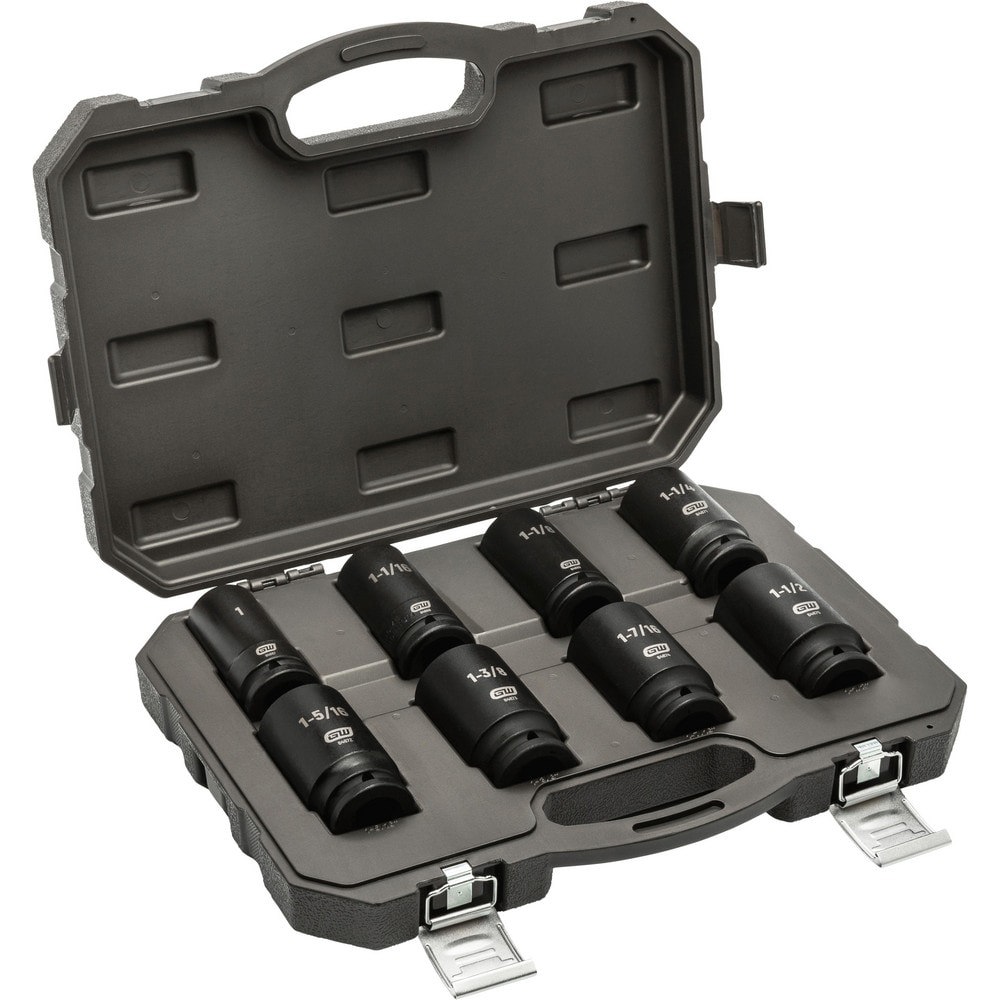 Socket Sets; Set Type: Deep; Impact ; Drive Size: 3/4 ; Minimum Size (Inch): 1 ; Maximum Size (Inch): 1-1/2 ; Tool Type: Impact Socket ; Material: Chromium-Molybdenum Steel
