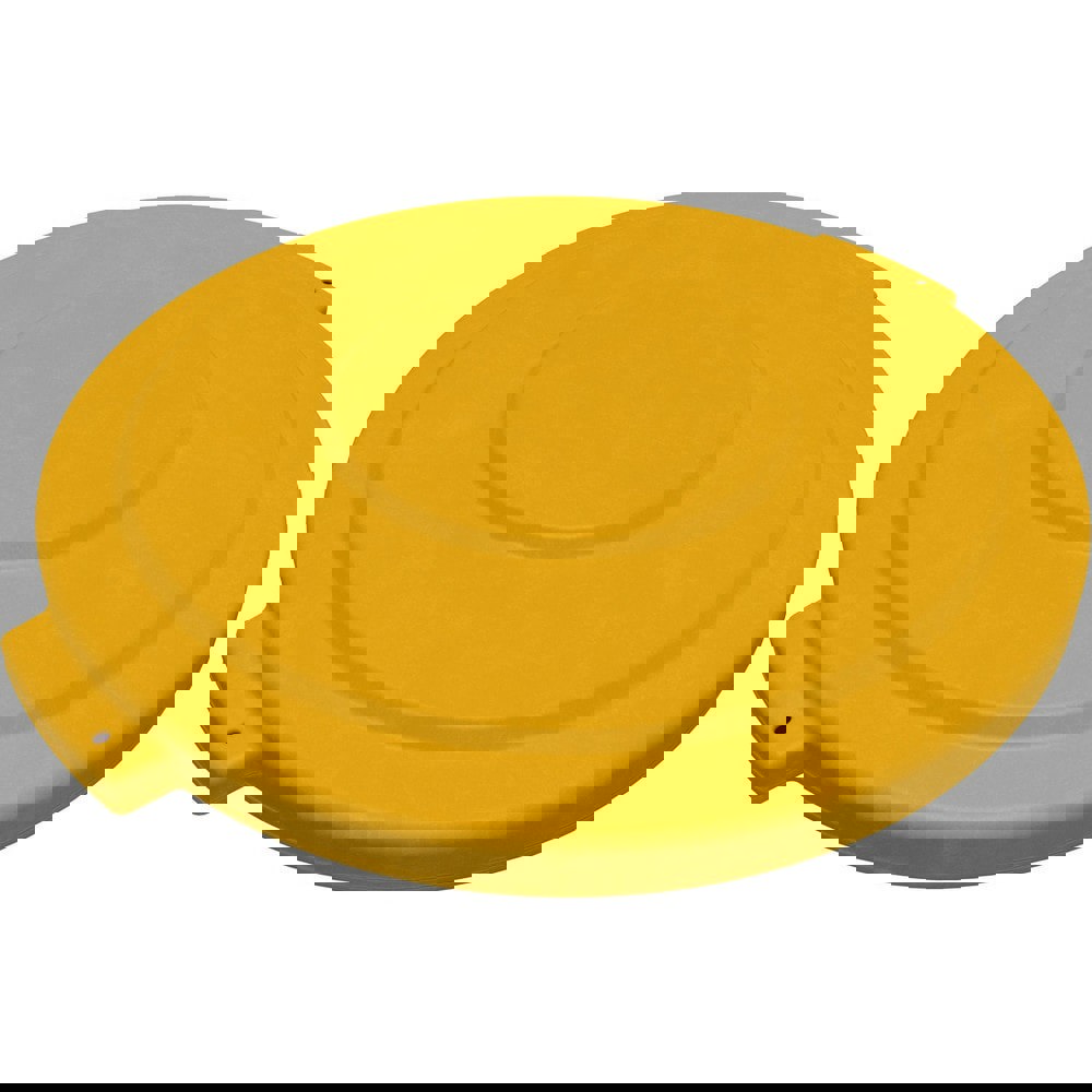 Trash Can & Recycling Container Lids; Lid Type: Flat ; Lid Shape: Round ; Container Shape: Round ; Compatible Container Capacity: 44 Gallon ; Color: Yellow ; Material: HDPE
