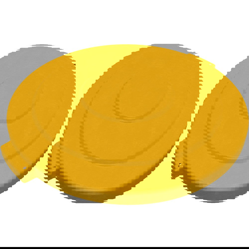 Trash Can & Recycling Container Lids; Lid Type: Flat ; Lid Shape: Round ; Container Shape: Round ; Compatible Container Capacity: 55 Gallon ; Color: Yellow ; Material: HDPE