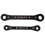 Ratcheting Box Wrench Set: 2 Pc, 11/16 x 3/4