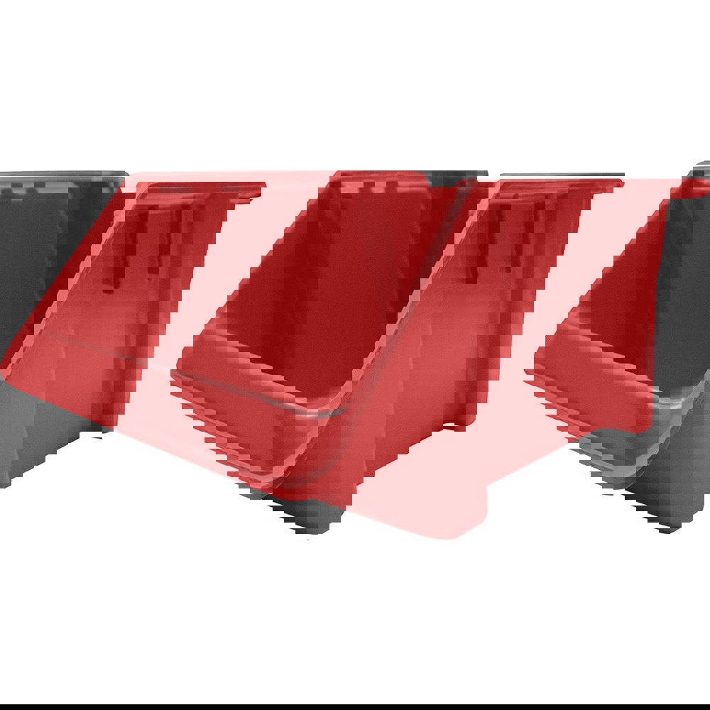 Bins; Bin Style: Hopper Front ; Shape: Rectangle ; Overall Width (Inch): 12 ; Overall Length (Inch): 18 ; Overall Height (Inch): 7-1/2 ; Color: Red