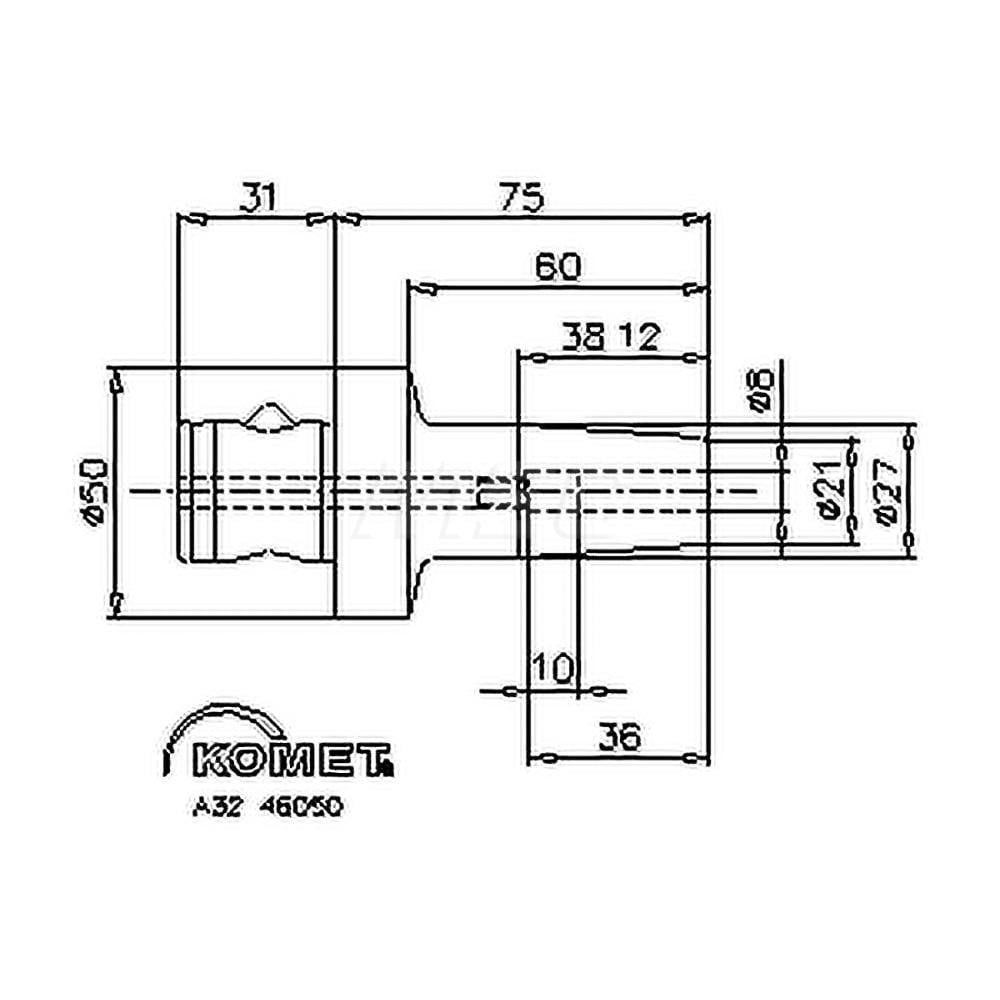 Shrink-Fit Tool Holder & Adapter: ABS50 Modular Connection Shank, 0.315