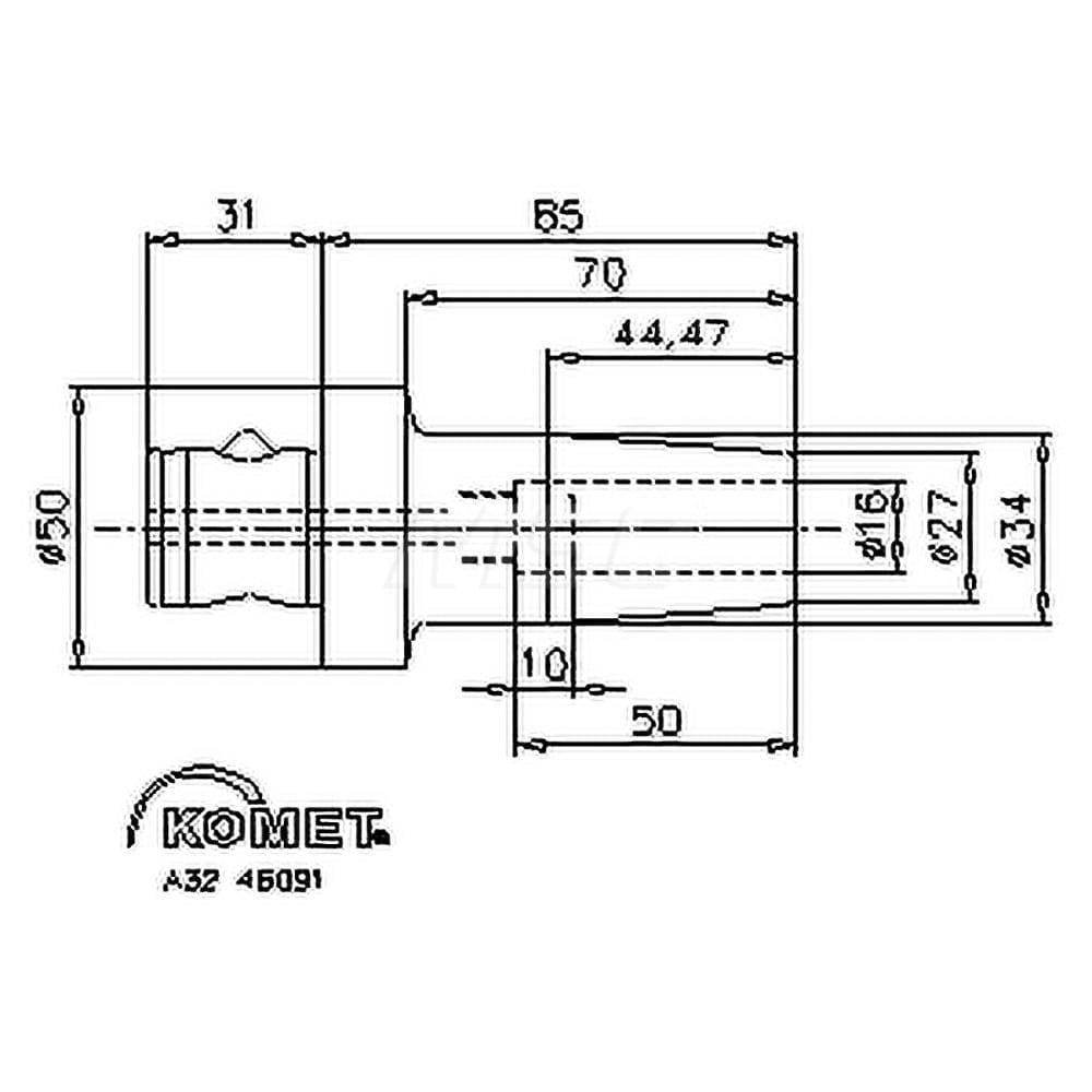 Shrink-Fit Tool Holder & Adapter: ABS50 Modular Connection Shank, 0.6299