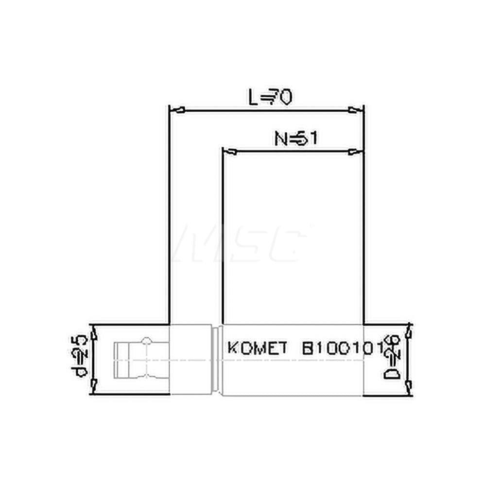 Rotary Tool Holder Blank: Modular Connection Shank, 1.024