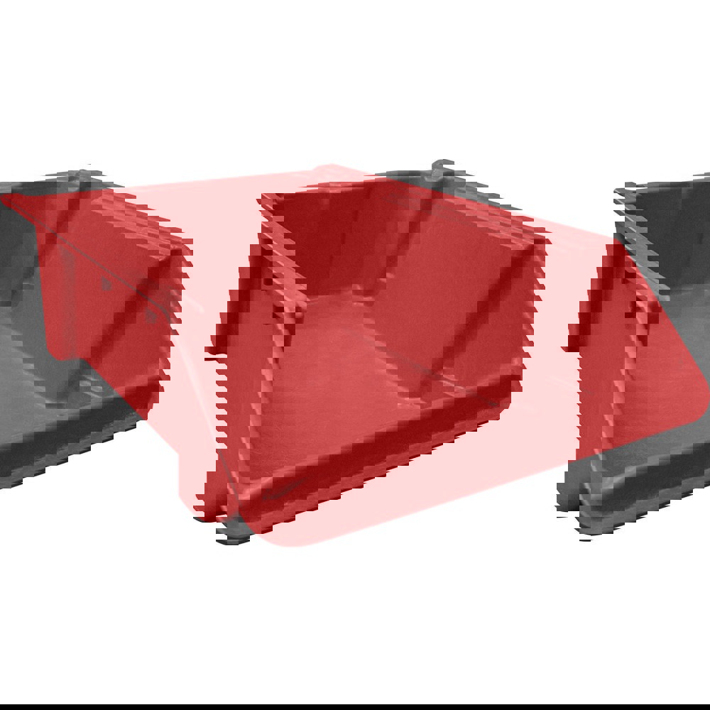 Bins; Bin Style: Hopper Front ; Shape: Rectangle ; Load Capacity (Lb. - 3 Decimals): 100.000 ; Color: Red ; Stacking: Yes ; Hanging: No
