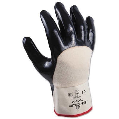 DISPOSE NITRILE-COATED-WHITE W/NAVY DZ6