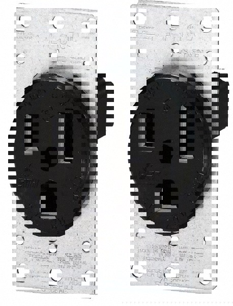 Straight Blade Single Receptacle: NEMA 15-60R, 60 Amps, Self-Grounding