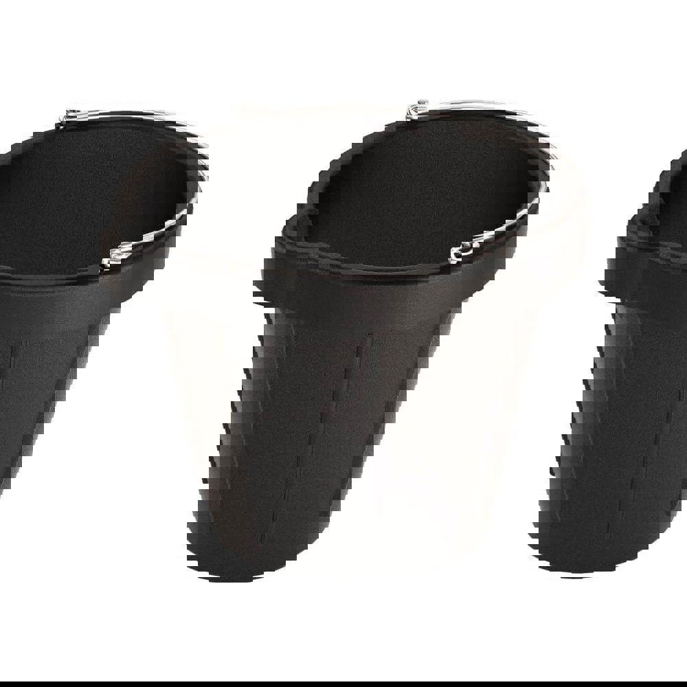 Buckets & Pails; Capacity: 12.00qt ; Bucket Material: Rubber ; Lid Type: Open Head ; Style: Single Pail with Pour Spout ; Color: Black ; Overall Height (Decimal Inch): 10.4000