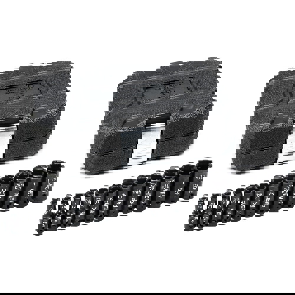 Impact Standard Socket Set: 12 Pc, 1/2