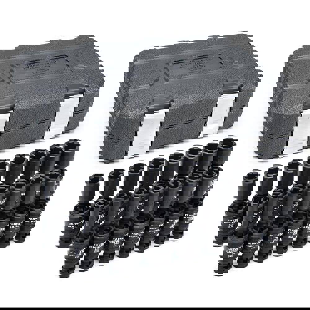 Impact Standard Universal Socket Set: 15 Pc, 1/2